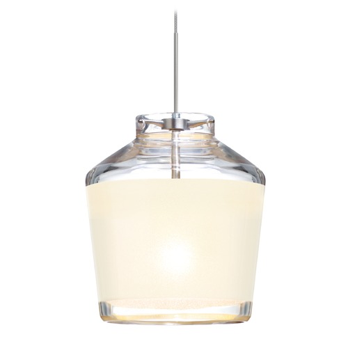 Besa Lighting Pica Satin Nickel LED Mini-Pendant Light with Urn Shade