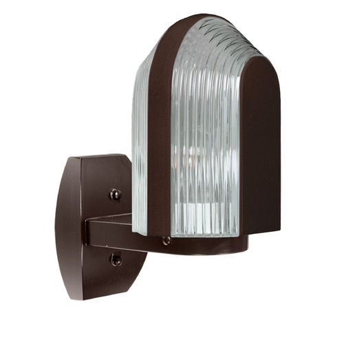 Besa Lighting Ribbed Glass Outdoor Wall Light Bronze Costaluz by Besa Lighting 313998-WALL