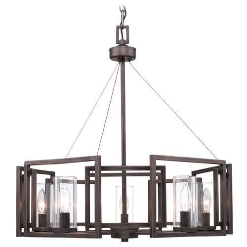 Golden Lighting Marco Gunmetal Bronze Chandelier by Golden Lighting 6068-5 GMT