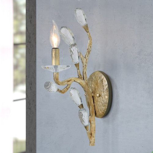 Eve 16-Inch Crystal Wall Sconce in Champagne Gold by Fredrick Ramond