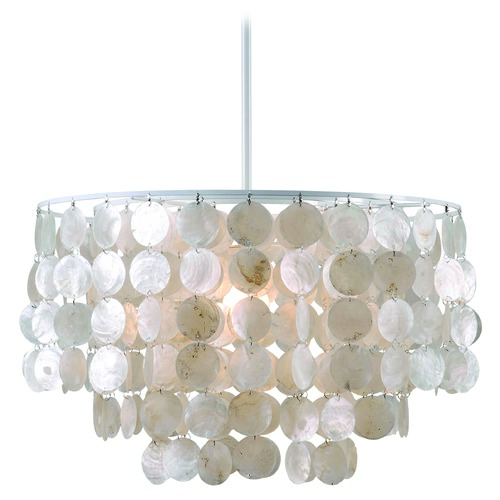 Kenroy Home Lighting Kenroy Home Shelley White Pendant Light 93409WH