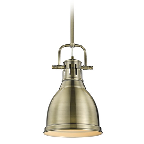 Duncan Small Pendant in Aged Brass by Golden Lighting