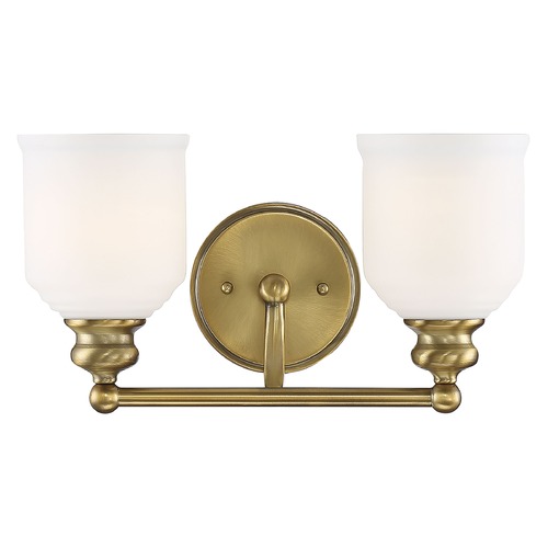 Melrose 14.50-Inch Bathroom Light in Warm Brass by Savoy House