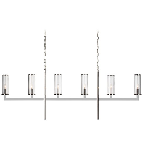 Visual Comfort Signature Collection Kelly Wearstler Liaison Linear Chandelier in Nickel by Visual Comfort Signature KW5203PNCG