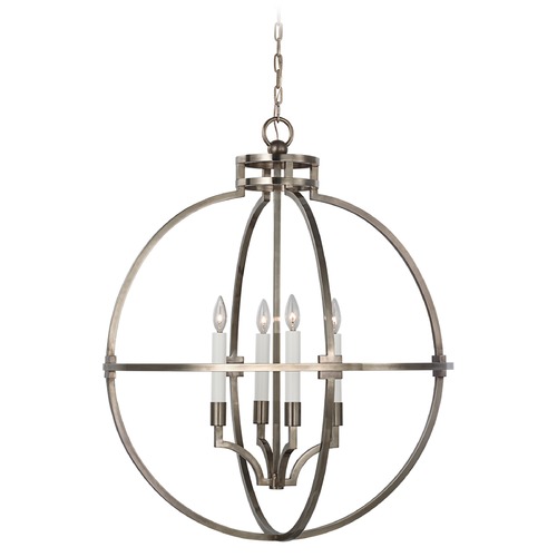 Visual Comfort Signature Collection Chapman & Myers' Lexie 30-Inch Lantern in Nickel by Visual Comfort Signature CHC5518AN