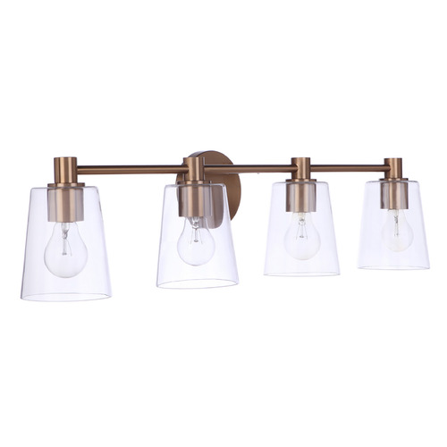 Craftmade Lighting Emilio Satin Brass Bathroom Light by Craftmade Lighting 12633SB4
