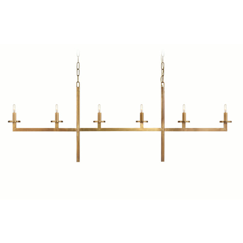 Visual Comfort Signature Collection Kelly Wearstler Liaison Linear Chandelier in Brass by VC Signature KW5203AB