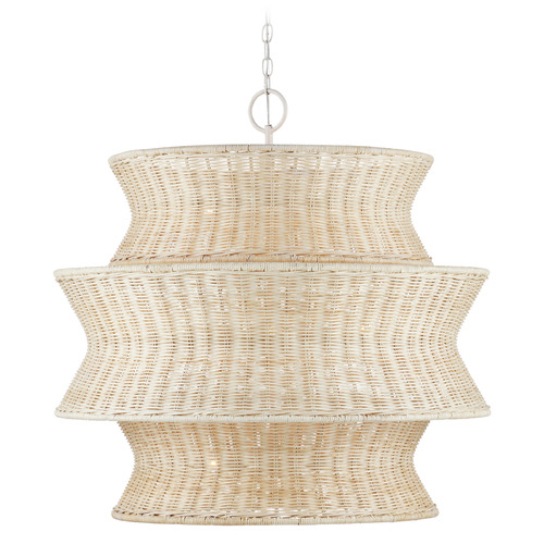 Currey and Company Lighting Currey and Company Phebe Bleached Natural / Vanilla Pendant Light 9000-1084