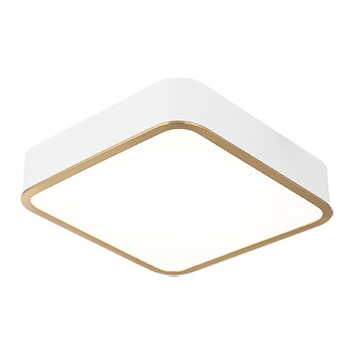 Ainslay White & Aged Gold Brass LED Flush Mount by Matteo Lighting