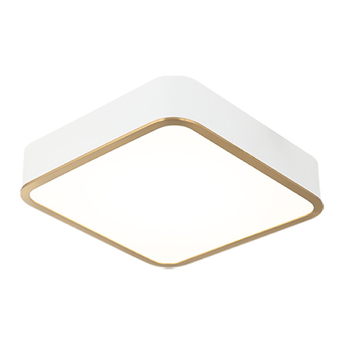 Matteo Lighting Matteo Lighting Ainslay White & Aged Gold Brass LED Flushmount Light M10542WHAG