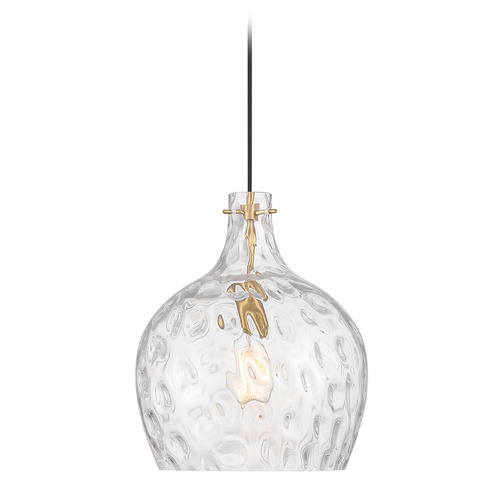 Meridian Meridian Natural Brass Pendant Light with Bowl / Dome Shade M7053NB