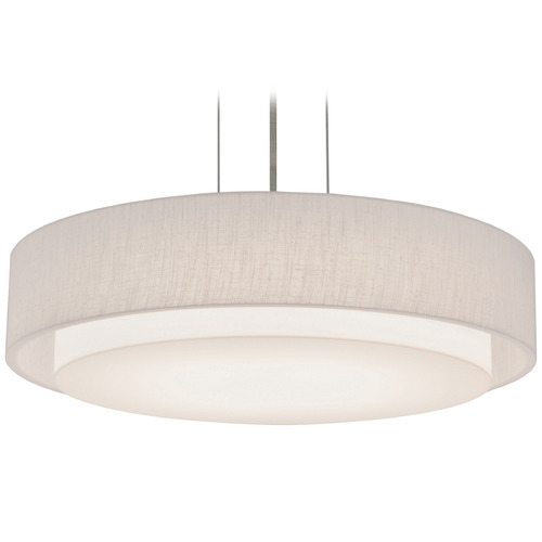 Afx Lighting Sanibel Satin Nickel LED Pendant Light with Drum Shade