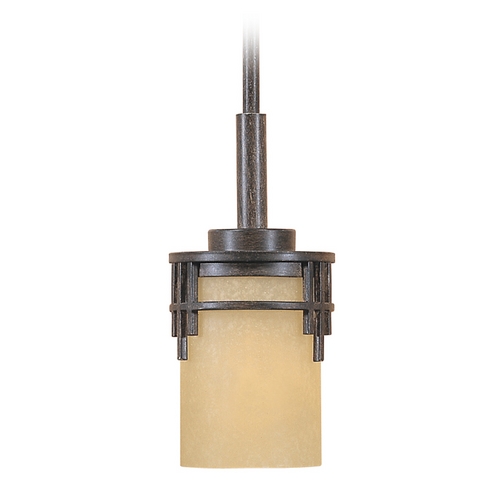 Mini-Pendant Light with Beige / Cream Glass