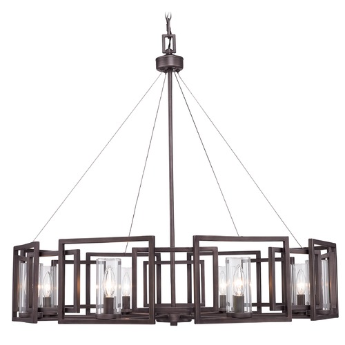 Golden Lighting Marco Gunmetal Bronze Chandelier by Golden Lighting 6068-8 GMT