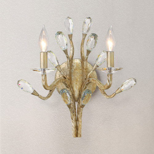Fredrick Ramond Eve 2-Light Crystal Wall Sconce in Champagne Gold by Fredrick Ramond FR46802CPG