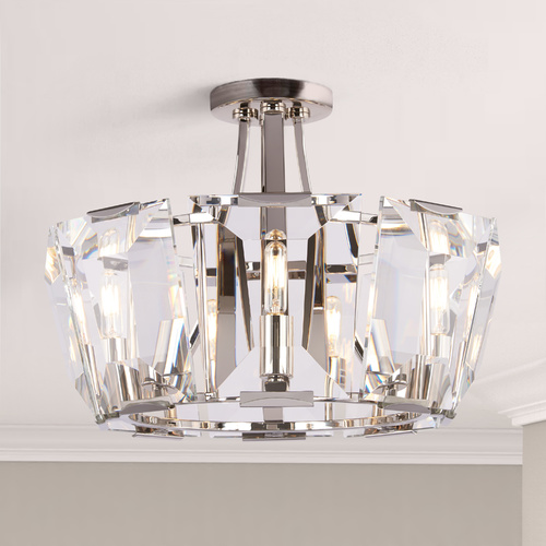 Castle Aurora Polished Nickel Semi-Flush Mount by Metropolitan Lighting