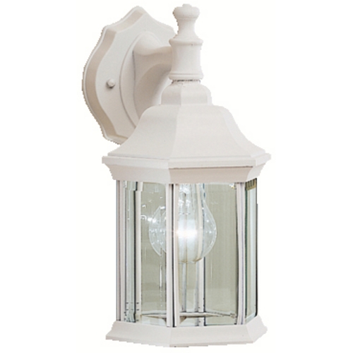 White Outdoor Wall Light with Clear Glass by Kichler Lighting