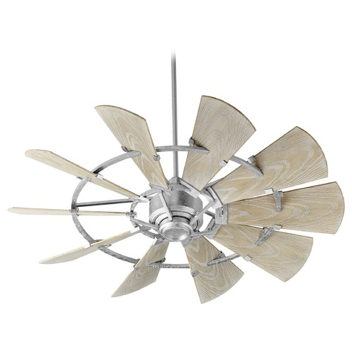 Quorum Lighting Quorum Lighting Windmill Galvanized Ceiling Fan Without Light 195210-9