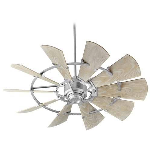 Quorum Lighting Windmill Galvanized Ceiling Fan Without Light by Quorum Lighting 195210-9