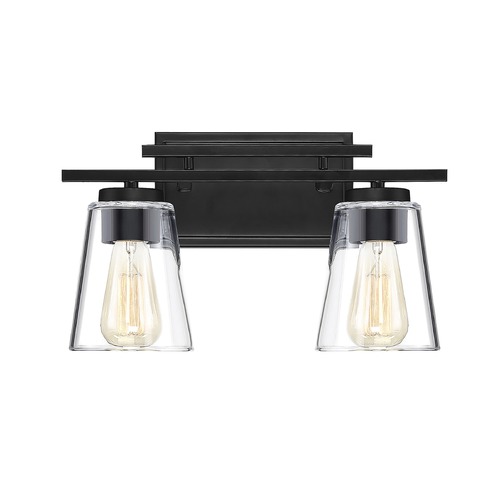 Savoy House Calhoun 14.63-Inch Black Bathroom Light by Savoy House 8-1020-2-BK