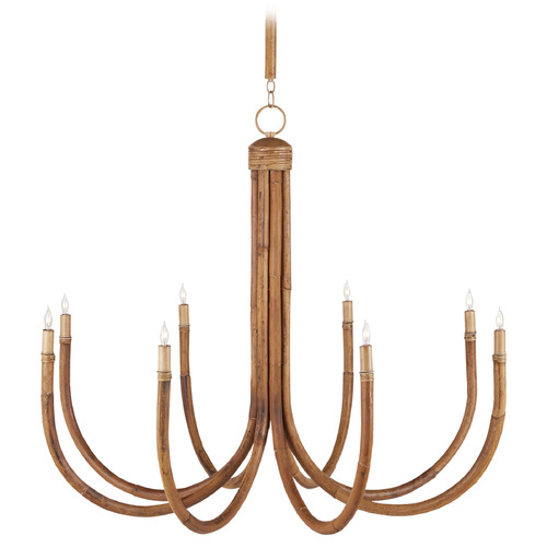 Currey and Company Samsara Natural / Saddle Tan Chandelier
