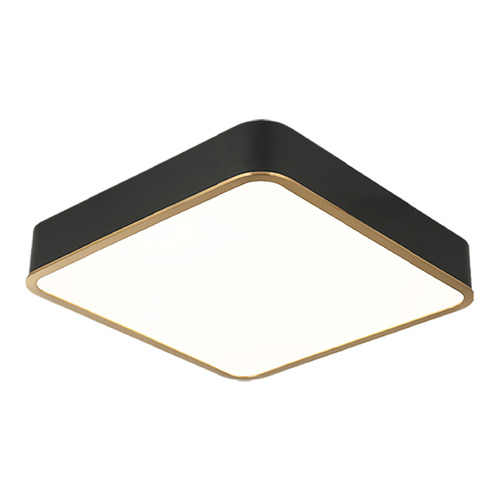 Matteo Lighting Matteo Lighting Ainslay Black & Aged Gold Brass LED Flushmount Light M10545BKAG