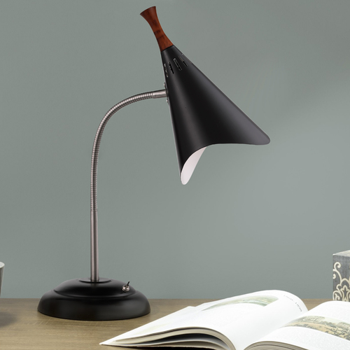 Mid-Century Modern Desk Lamp Black Draper by Adesso Home Lighting