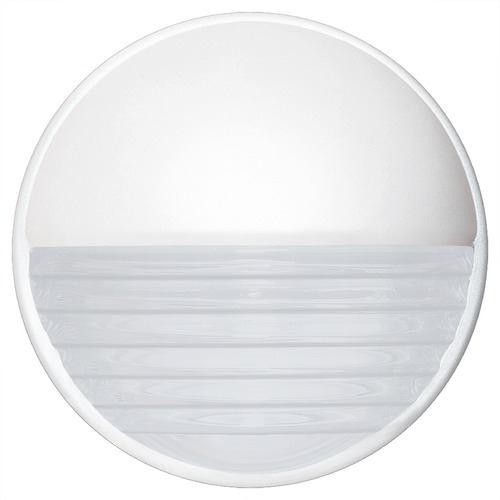 Frosted Ribbed Glass Outdoor Wall Light White Costaluz by Besa Lighting