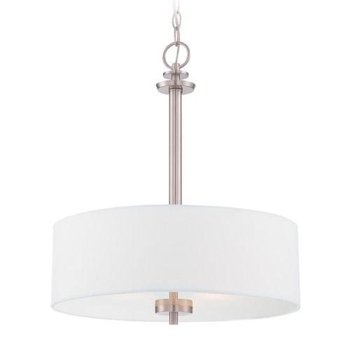 Designers Fountain Harlowe Satin Platinum Pendant Light with Drum Shade