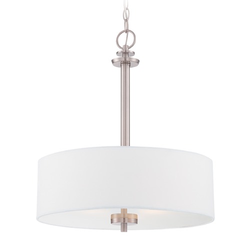 Designers Fountain Lighting Designers Fountain Harlowe Satin Platinum Pendant Light with Drum Shade 87231-SP