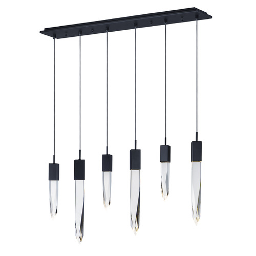 Quartz 6-Light LED Pendant in Black by ET2 Lighting