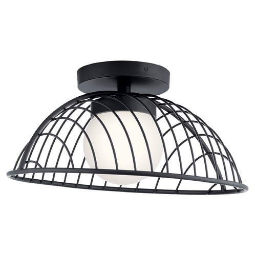 Kichler Lighting Clevo 18-Inch Matte Black LED Semi-Flush Mount by Kichler Lighting 84096MBK