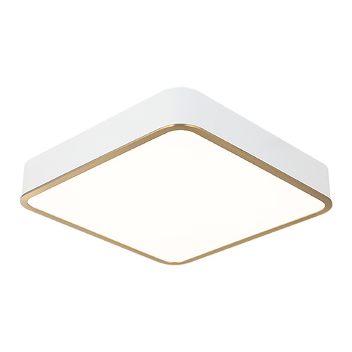 Matteo Lighting Matteo Lighting Ainslay White & Aged Gold Brass LED Flushmount Light M10545WHAG