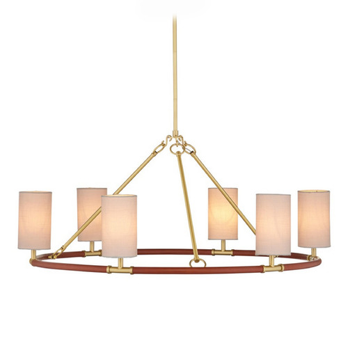 Currey and Company Ellerston Saddle Brown / Brushed Brass Chandelier