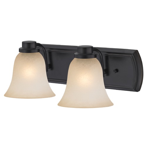 Caramel Glass Bathroom Light in Bronze with 2-Lights