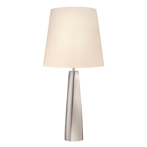 Sonneman Lighting Modern Table Lamp with Beige / Cream Shade in Satin Nickel Finish 6105.13