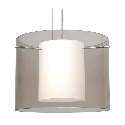 Besa Lighting Besa Lighting Pahu Satin Nickel LED Pendant Light 1KG-S00707-LED-SN