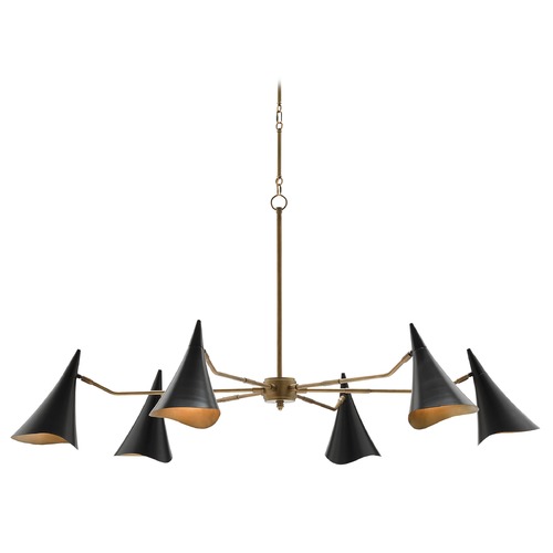 Currey and Company Lighting Library Chandelier in Oil Rubbed Bronze/Antique Brass by Currey & Co 9000-0311