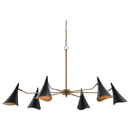 Library Chandelier in Oil Rubbed Bronze/Antique Brass by Currey & Co