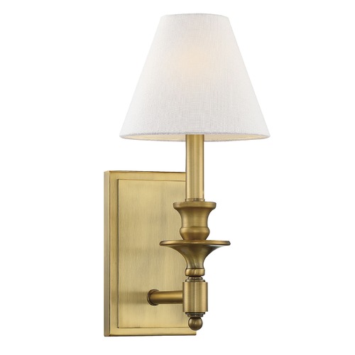 Washburn Warm Brass Sconce by Savoy House