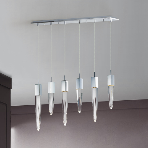 Quartz 6-Light LED Pendant in Polished Chrome by ET2 Lighting