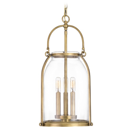Quoizel Lighting Quoizel Lighting Colonel Weathered Brass Pendant Light with Cylindrical Shade QP5194WS