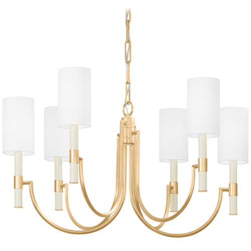Troy Lighting Gustine Vintage Gold Leaf & Cream-Colored Candle LED Chandelier