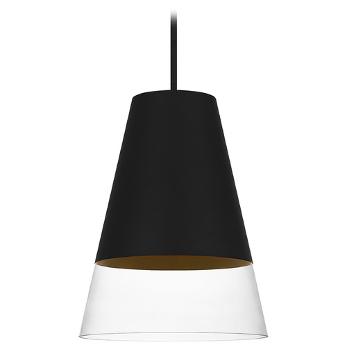 Quoizel Lighting Peregrine Brushed Black Pendant Light with Conical Shade