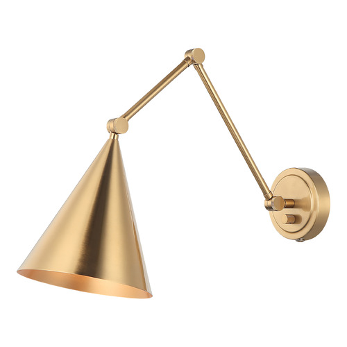 Matteo Lighting Pearson Aged Gold Brass Swing Arm Lamp