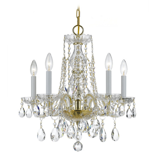 Crystorama Lighting Traditional Crystal Polished Brass Crystal Chandelier