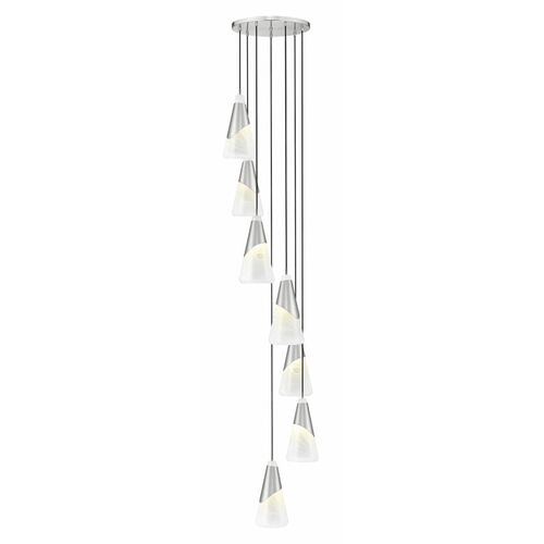 Z-Lite Aimie Brushed Nickel Multi-Light Pendant with Conical Shade