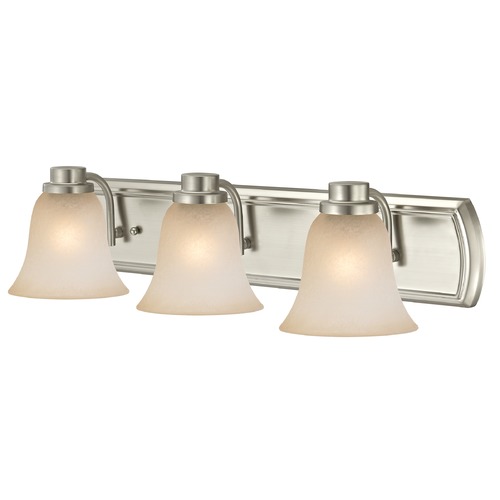 Design Classics Lighting Caramel Glass Bathroom Light in Satin Nickel with 3-Lights 1203-09 GL9222-CAR