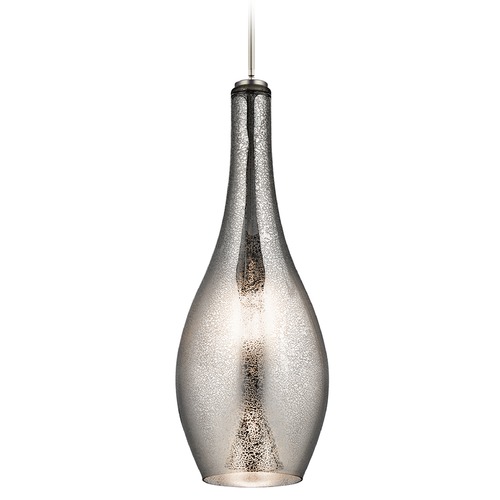 Kichler Lighting Everly 29.50-Inch High Mercury Glass Pendant in Brushed Nickel by Kichler Lighting 42475NIMER