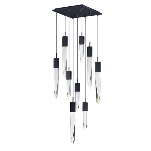 Quartz 9-Light LED Pendant in Black by ET2 Lighting